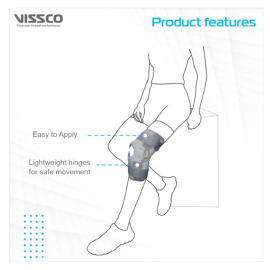 Vissco P.C.No. 1404 B Neoprene Hinged Patella Knee Brace(Open Type)