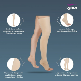 Tynor I-15 Compression Garment Leg Mid Thigh Open Toe