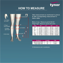 Tynor I-67 Medical Compression Stocking Knee High Class 2 (1 Pair)