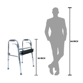 Arrex M20 Strong Folding Walker with Cloth Seat