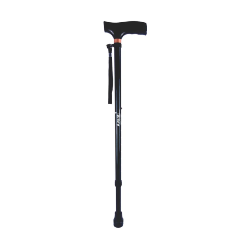 Vissco Avanti Black T-Shape Walking Stick