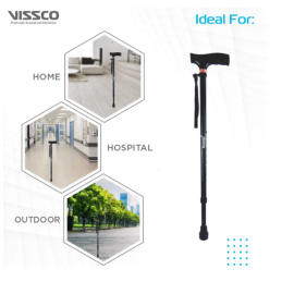 Vissco Avanti Black T-Shape Walking Stick