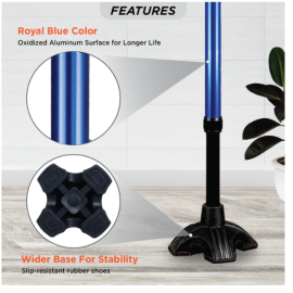 Vissco PC No.2908 Avanti Plus T-Shape Walking Stick with Big Shoe