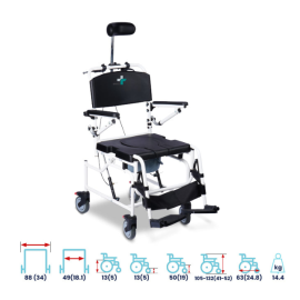 Arrex Effiel Commode Wheelchair With Attached Pot