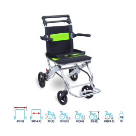 Arrex ENU Compact Folding Travel Wheelchair