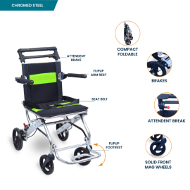 Arrex ENU Compact Folding Travel Wheelchair