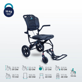 Arrex Pepper Foldable Travel Wheelchair