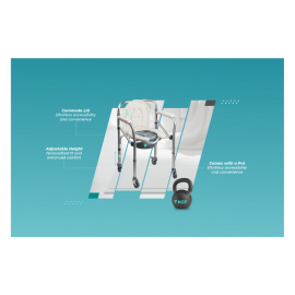 Arrex VP40 Commode Chair Solid Castor Wheels