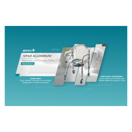 Arrex VP40 Commode Chair Solid Castor Wheels