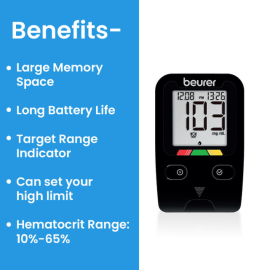 Beurer GL 22 Glucometer with 10 Strips (Kit)