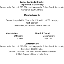 Beurer UB 56 Teddy Double Heated Bedding