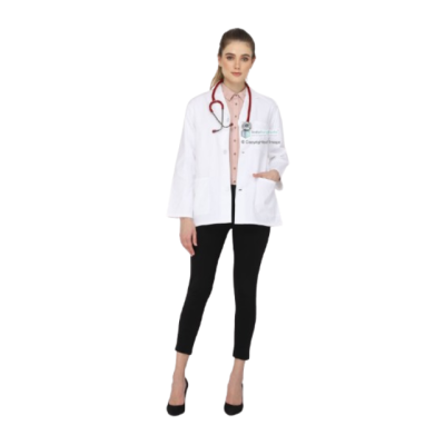 Female Button Closure Full Sleeve Lab Coat
