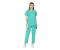 Indosurgicals Faux Wrap Neck Premium Women Scrub Doctors Suit