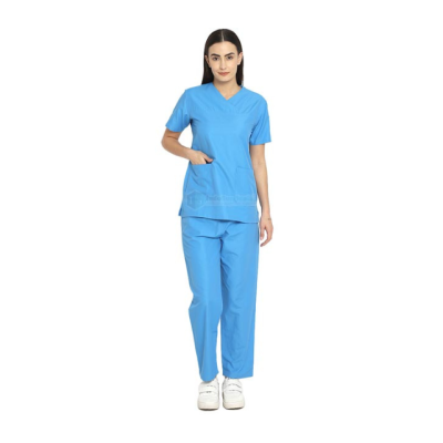 Indosurgicals Faux Wrap Neck Female Scrub Suit