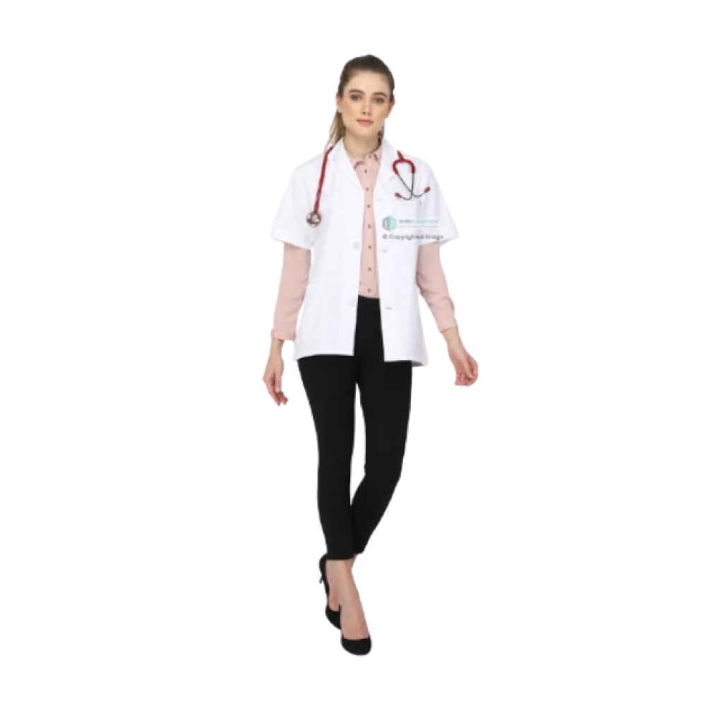 Indosurgicals  Button Closure Half Sleeve  Female Lab Coat