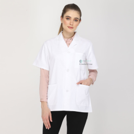 Indosurgicals  Button Closure Half Sleeve  Female Lab Coat