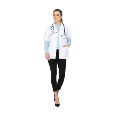 Indosurgicals Snap Closure Half Sleeve Female Lab Coat