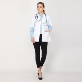Indosurgicals Snap Closure Half Sleeve Female Lab Coat