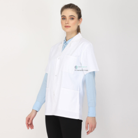 Indosurgicals Snap Closure Half Sleeve Female Lab Coat