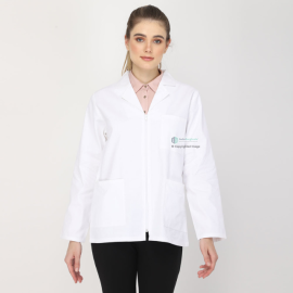 Indosurgicals Female Zipper Closure Full Sleeve  Lab Coat