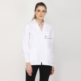 Indosurgicals Zipper Closure Full Sleeve with Knit Cuffs Female Lab Coat