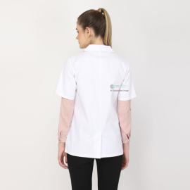 Indosurgicals Zipper Closure Half Sleeve  Female Lab Coat