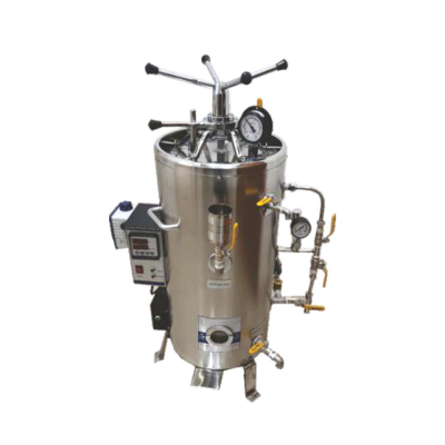 IS Triple Wall Radial Locking Vertical Autoclave with Steam Storage & Vacuum Drying