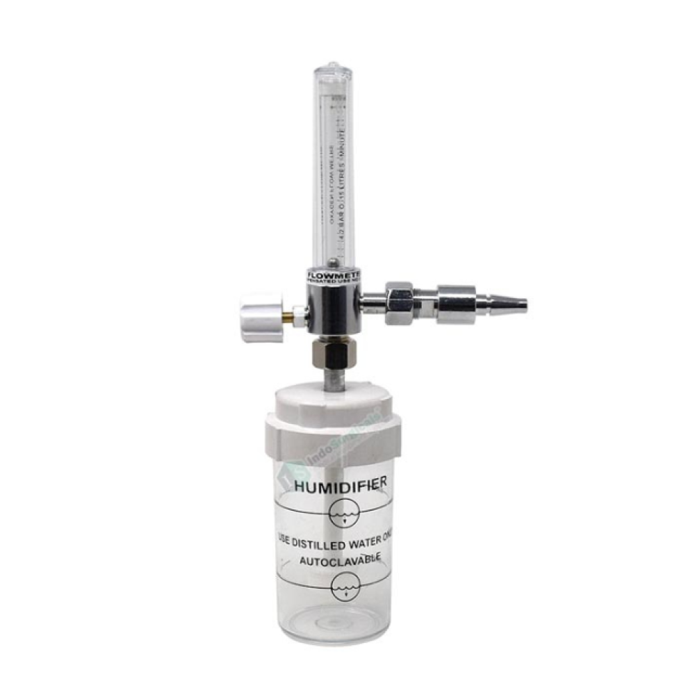 IndoSurgicals Oxygen Flow Meter with Humidifier Bottle