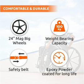 Vissco Rodeo Veer PC-9985 Mag Wheel Wheelchair