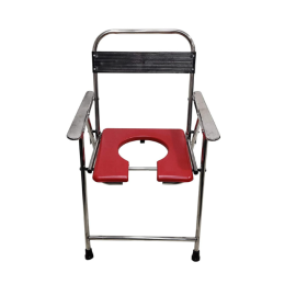 Medura Easy Move Stainless Steel Square Commode With Backrest